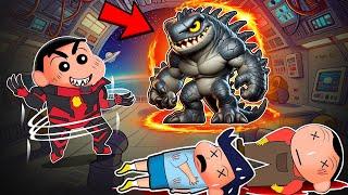 Dark Emperor Shinchan Vs Kaiju In Super Sus  | Shinchan Playing Among Us 3D | Funny Game 