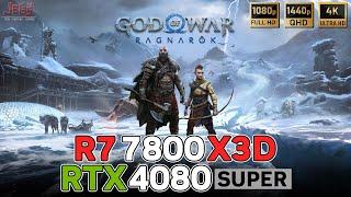 God of War Ragnarok | RTX 4080 Super + R7 7800X3D | FHD, QHD, 4K benchmarks