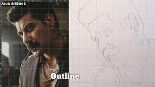 Marco Movie Cyrus Drawing Easy / Marco Drawing / Outline Tutorial / Arun ArtBook