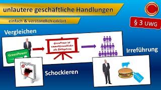 § 3 UWG // unlautere geschäftliche Handlungen - ‍ EINFACH ERKLÄRT ‍