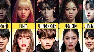 Comparison: AI Generated VS Real K-pop Idols