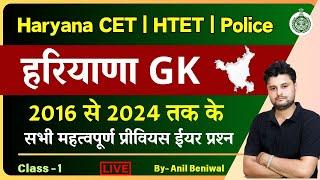 HSSC CET Haryana GK Previous Paper 2024  | HSSC Previous Paper solution by  Anil Beniwal