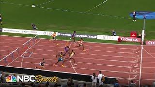 Rasheed Broadbell UPSETS Olympic champ Grant Holloway in 110m hurdles at Lausanne Diamond League