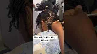 INTERLOCKING MINI TWIST #hairstylehairstyle #hairstyles #knotlessbraids #cornrows #braids