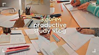 study vlog  3 AM cramming, note-taking, assignments, timelapse