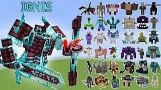 Ignis vs All Minecraft Bosses,Wither Storm,Warden,Barako,SuperCat,Ferrous - Minecraft Mob Battle