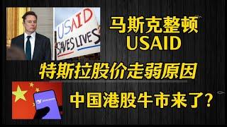 (2025.2.8) 马斯克查账整顿USAID，特斯拉股价走弱原因？ 美股现阶段状态？中国港股牛市来了？（阿里巴巴baba重点关注）————美股每周周末回顾