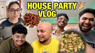 BENGALURU HOUSE PARTY WITH FRIENDS | COOKING SNACKS BUTTER GARLIC MUSHROOM | GOBI 65 | Kannada Vlog