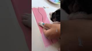 Pawfect art with paw🩷 #art #painting #satisfying #puppy #cute #viralvideo #diy #doglove