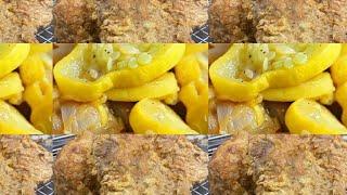 Fried pork chops and squash