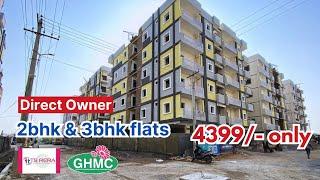 Beautiful Spacious Brand New 2bhk & 3bhk flats for sale in Hyderabad | 4399/- only #flatsforsale