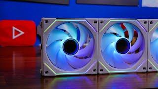 Lian Li Uni SL Infinity 120 Fan Unboxing and review with tests and lighting demo