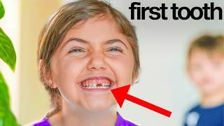 MY DAUGHTER LOSES HER FIRST TOOTH! *emotional*
