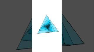 Drawing challenge animation - Optical illusion drawing- 3d spinning triangle #shorts