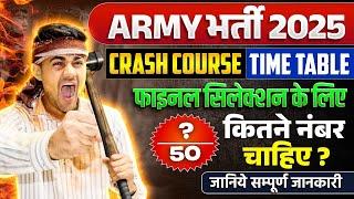 Army Bharti 2025 में फाइनल सलेक्शन के लिए कितना नंबर आना चाहिए | Carsh Course Time Table 2025
