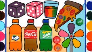 Coca Cola Jelly, Pinwheel Jelly Painting & Coloring | Menggambar Dan Mewarnai Soda agar-agar