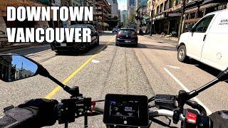 Downtown Vancouver - Motorcycle Ride POV [4K]