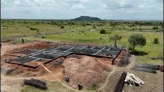 Building in Ghana Aerial view of our new building construction at Tsopoli #brightandclara