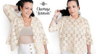 Crochet chemise "Lennon" I Tuto gilet I Chemise point ajoure