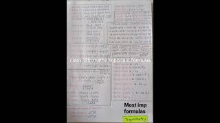 class 12 Important formulas maths formula