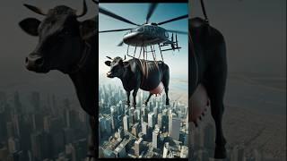 Rescue cow with air support #cow #cowlover #animals #shortsfeed #pregnant #rescue #ai