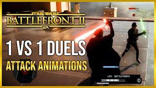 Battlefront 2 Lightsaber Duels Attack Animations | Star Wars Battlefront 2 Gameplay