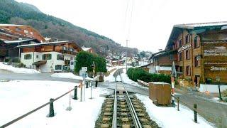  4K Cab ride Landquart - St Moritz (1250m climb) with snowfall [02.2020]