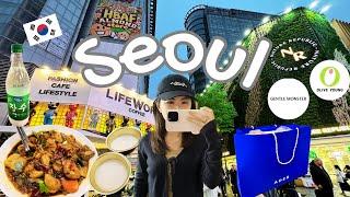 seoul vlog myeongdong, mangwon market, hongdae, olive young haul, shopping, korean street food EP2