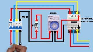 How to connect a timer to 3 phase contactor wiring diagram video animation