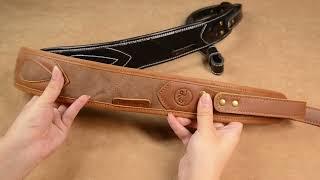 Buffalo Cowhide Leather Rifle Gun Sling, Padded Handmade Gun Straps