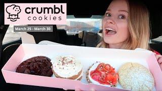 trying CRUMBL COOKIES this week | strawberry pretzel pie, carrot cake, double fudge brownie, lemon