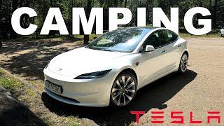 Camping in my Tesla Model 3 (2024) Highland | Yeslak Camp Accessories