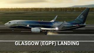 Landing at Glasgow (EGPF) | X-Plane 12.1.2b1 | B738 ZiboMod 4.01