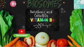 Pantothenic Acid | Vitamin B5 Function, Deficiency Symptoms | #youtubevideo #vitamin #biosomes