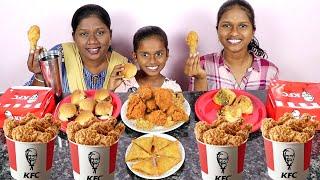 KFC vs Burger / Tea Kadai Samosa vs Samosa Eating Challenge in Tamil Foodies Divya /  Fried Chicken