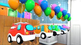 Wheels On The Bus Baby songs  Play a Balloons  go down the slide   Nursery Rhymes & Kids Songs