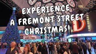 Experience Las Vegas Fremont Street Experience Christmas Holiday Season Walking Tour!