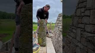 Rebuilding a cottage gable #stonemason #stonemasonry #diy #stonewalling #selfbuild