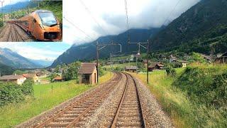 4K  Bellinzona - Göschenen - Arth-Goldau Gotthardbahn cab ride, Switzerland [06.2022]