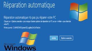 RÉPARATION AUTOMATIQUE N'A PAS PU RÉPARER VOTRE PC WINDOWS 10/11