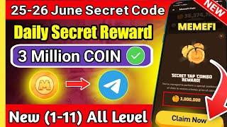 ( Level 1-11 ) Memefi Today 3M Coin Combo Code | Memefi 3,000,000 Coins Code | Memefi Secret Code