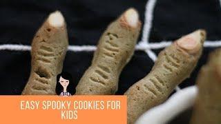 Easy Spooky cookies for kids #FingerCookies #CookieDecorating #spookycookies #immersivebaking