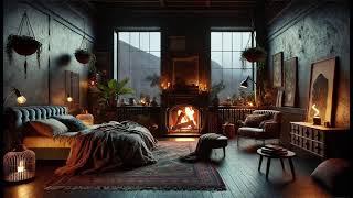 Rainy mountain bedroom, sleeping sounds, reading ambience