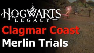 Hogwarts Legacy - All 5 Clagmar Coast Merlin Trials Guide - Merlin's Beard Achievement & Trophy