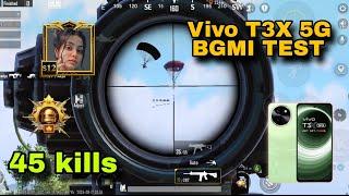 Vivo t3x 5g bgmi test 60 fps | Vivo t3x x 5G high graphics gameplay | bgmi sensitivity setting | #yt