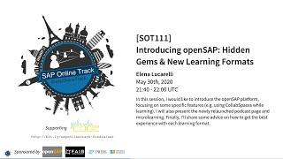 [SOT111] Introducing openSAP: Hidden Gems & New Learning Formats