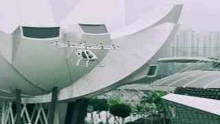 Volocopter Air Taxi Flies Over Singapore's Marina Bay