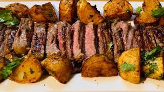 How to cook the perfect steak & delicious golden brown potatoes