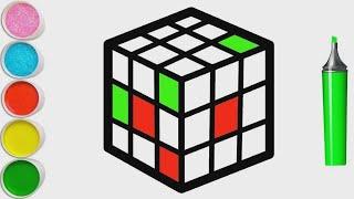 Bolalar uchun rubik rasmini chizish / Draw picture rubik for kids/ Нарисовать картинку рубик