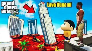 GTA 5: Franklin & Shinchan Survived Lava Tsunami in Gta5.!(Gta5 mods)